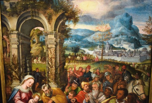 Antiquités - Adoration of the Magi - Flemish school of the 17th century,  circle of Frans Francken II (1581-1642)